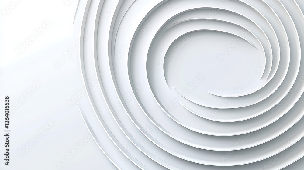 Obraz premium Abstract spiral design, white background, modern, graphic element, digital art, conceptual, creative, wallpaper