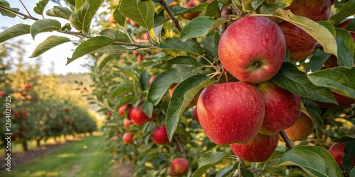 Wallpaper Mural Vibrant Big Red Apples on Tree Branches Captured in Stunning Detail - Nature's Bounty in Autumn, Fresh Produce, Organic Farming, and Orchard Life Torontodigital.ca