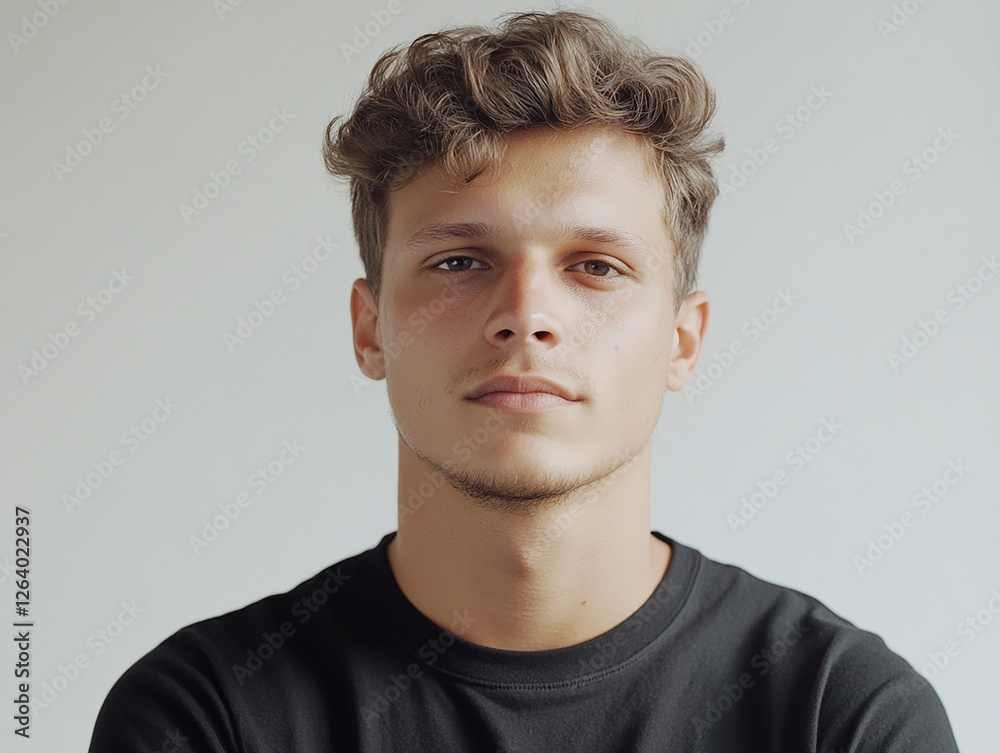 Naklejka premium Man portrait on white background