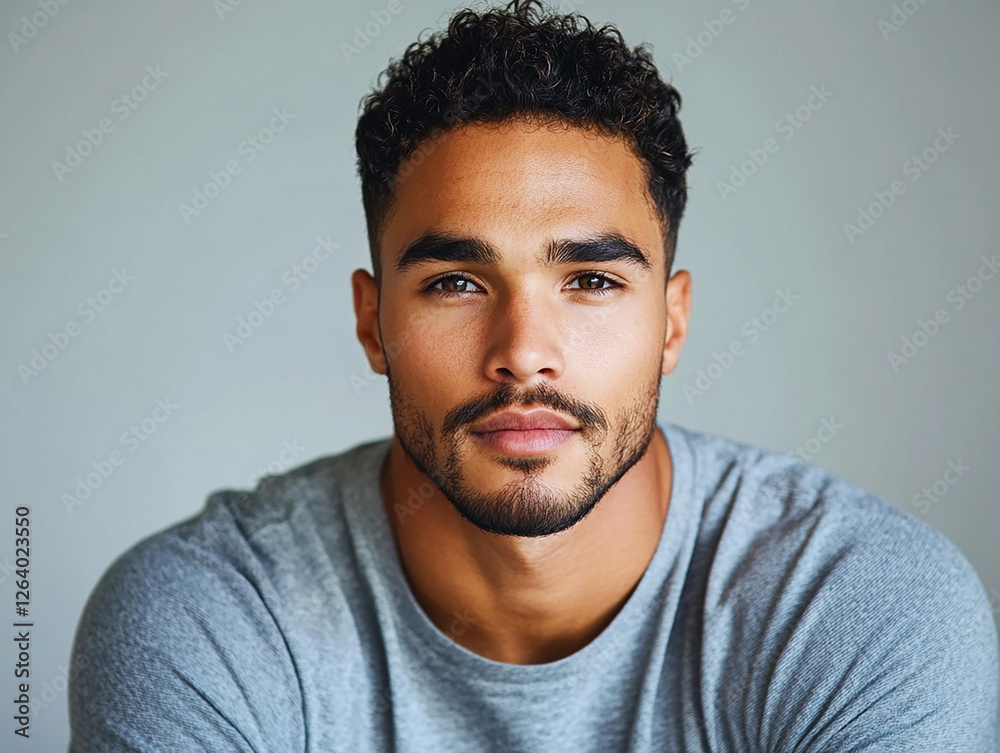 Fototapeta premium Man portrait on white background