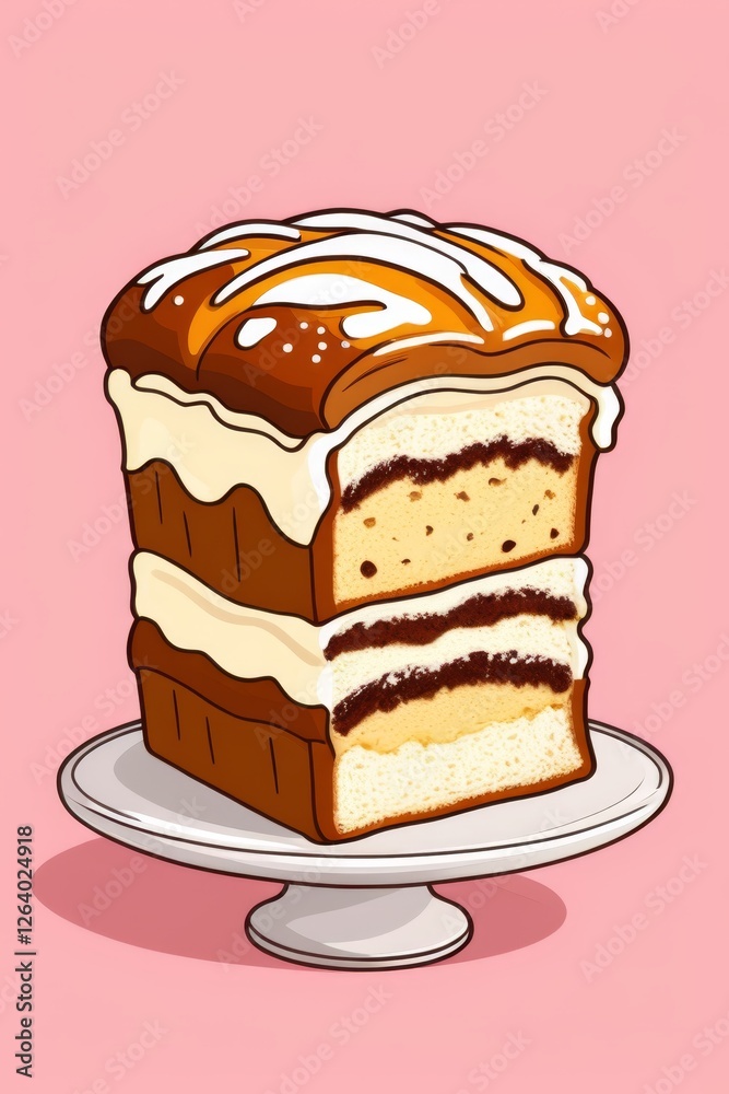 there is a piece of cake on a plate with a pink background there is a piece of cake on a plate with a pink background