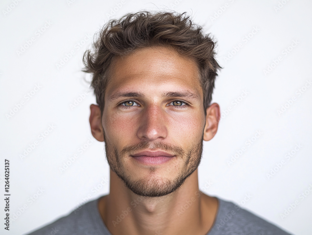 Obraz premium Man portrait on white background