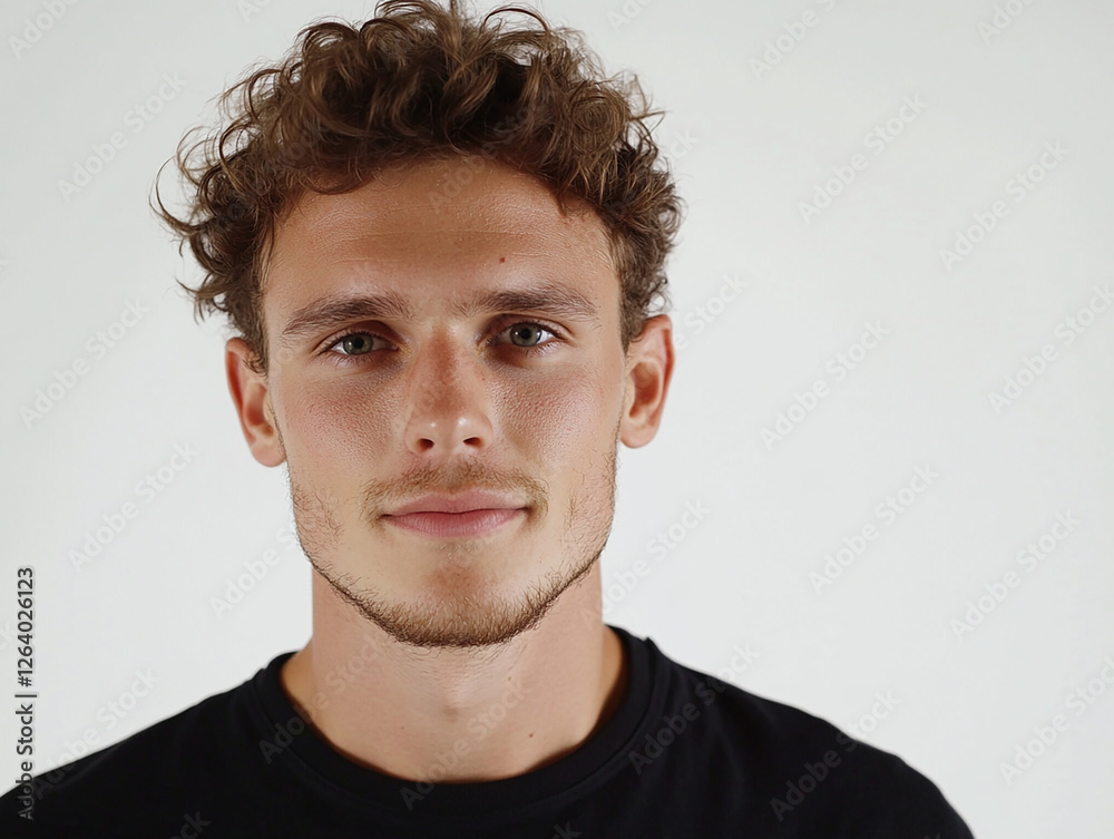 Fototapeta premium Man portrait on white background