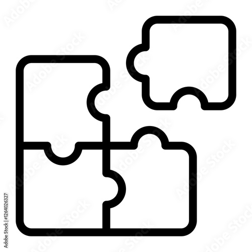 Minimalist Puzzle Piece Design for Creative Projects