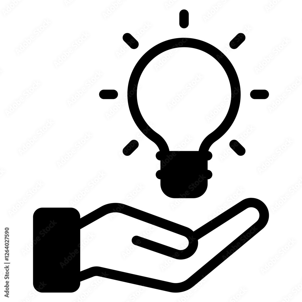 Light Bulb Icon Representing Ideas and Innovation Light Bulb Icon Representing Ideas and Innovation