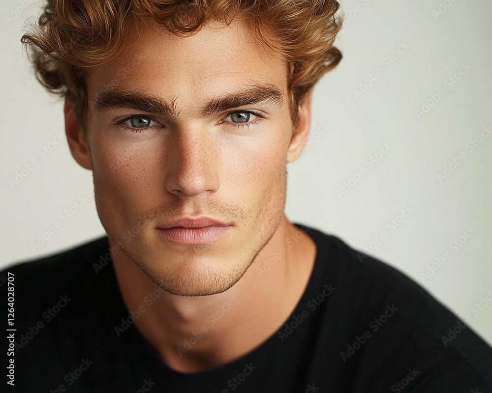 Fototapeta premium Man portrait on white background