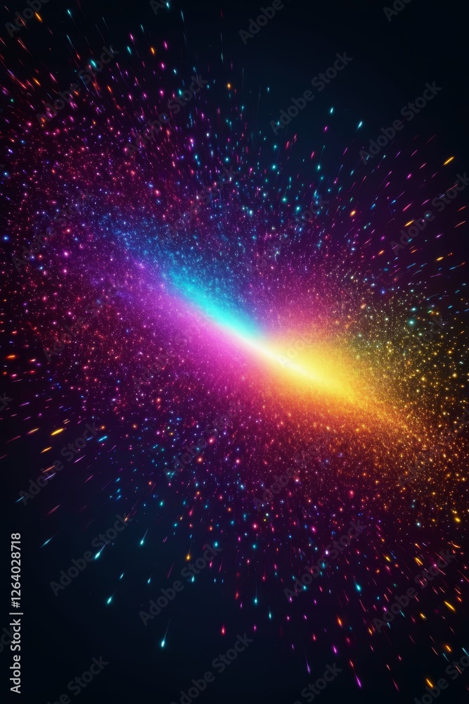 a bright rainbow colored galaxy with stars and a black background a bright rainbow colored galaxy with stars and a black background