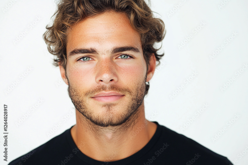 Fototapeta premium Man portrait on white background