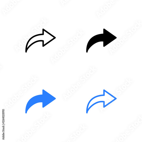 Share icon set. Send icon. Arrow icon.