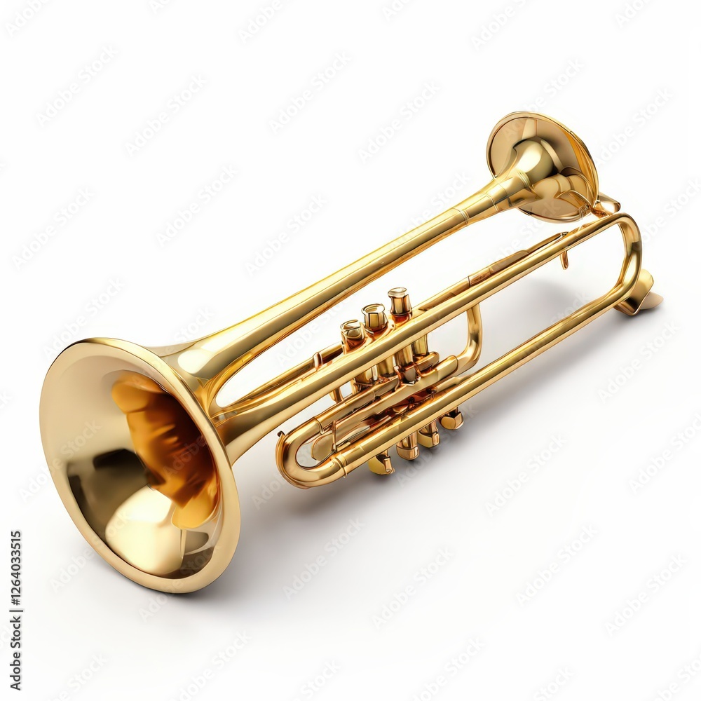 Obraz premium an AI Image Generator, Golden Brass Horn Instrument