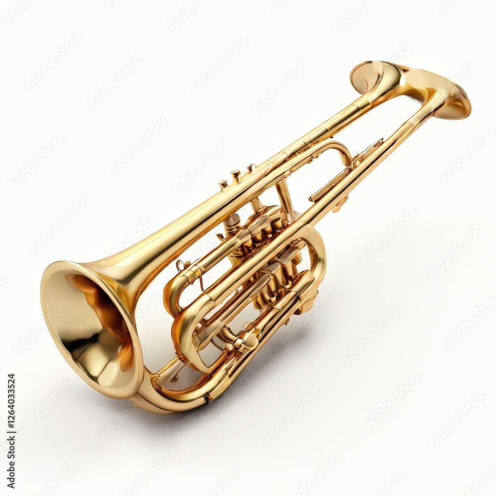 Obraz premium an AI Image Generator, Golden Brass Horn Instrument