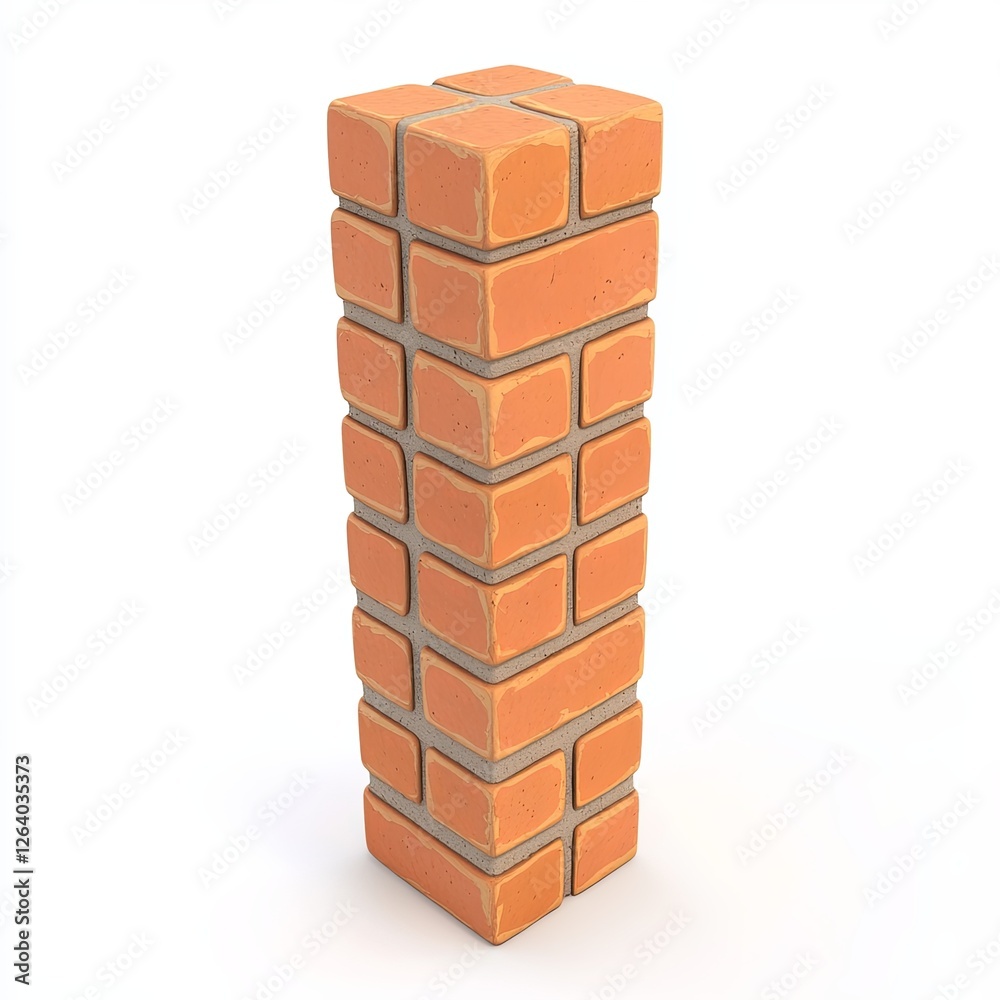 bricks, 3d style imitation, cartoon icon, white background bricks, 3d style imitation, cartoon icon, white background