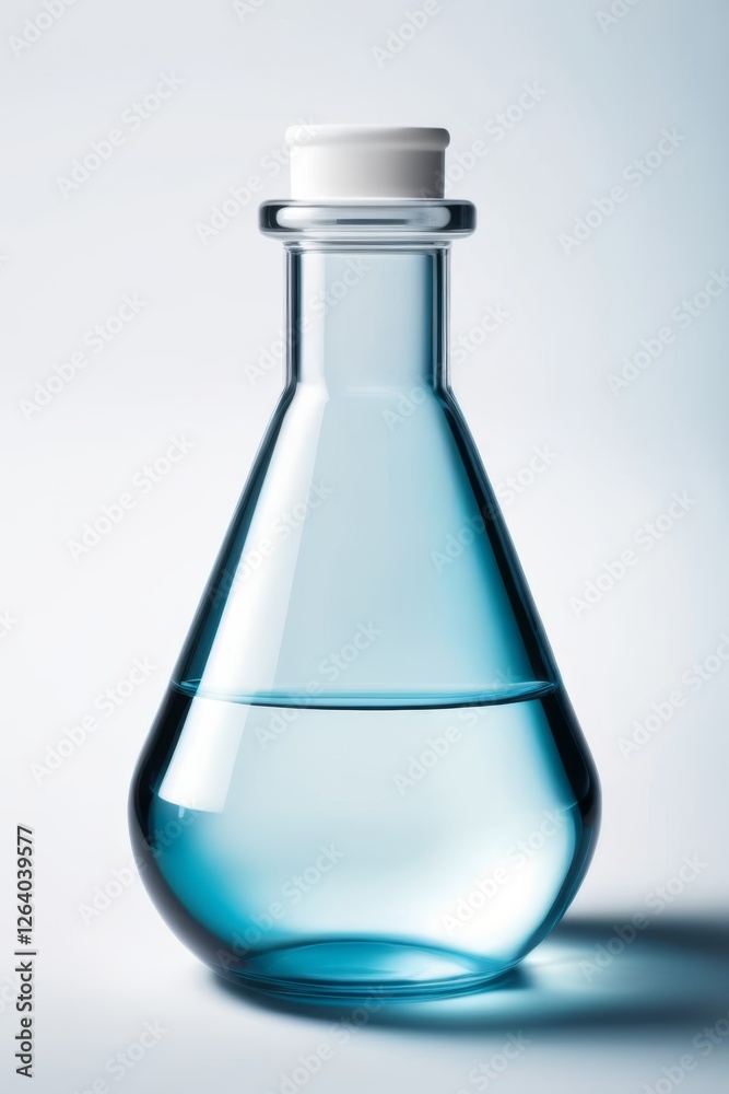 there is a blue flask with a white lid on a table there is a blue flask with a white lid on a table