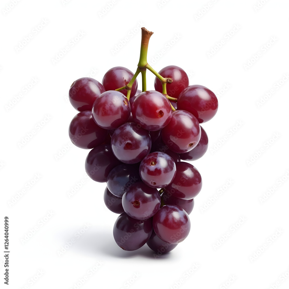 A vibrant bunch of juicy, plump crimson grapes hangs temptingly, promising sweet, refreshing flavor. A vibrant bunch of juicy, plump crimson grapes hangs temptingly, promising sweet, refreshing flavor.