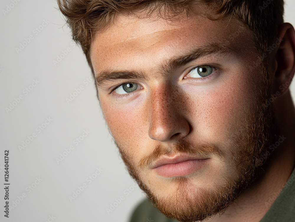 Fototapeta premium Man portrait on white background
