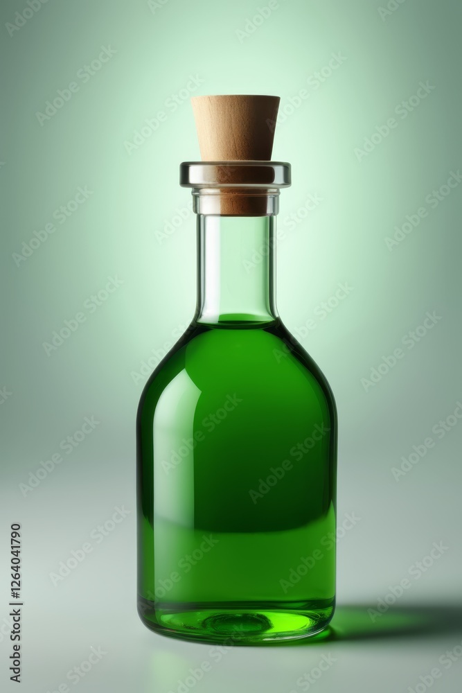 a close up of a green bottle with a cork stopper a close up of a green bottle with a cork stopper