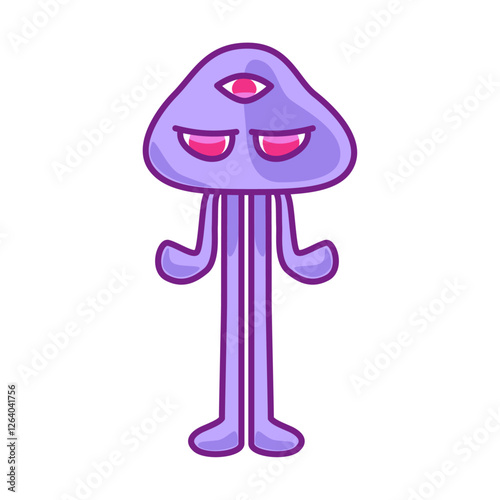 立ち姿の紫色の宇宙人