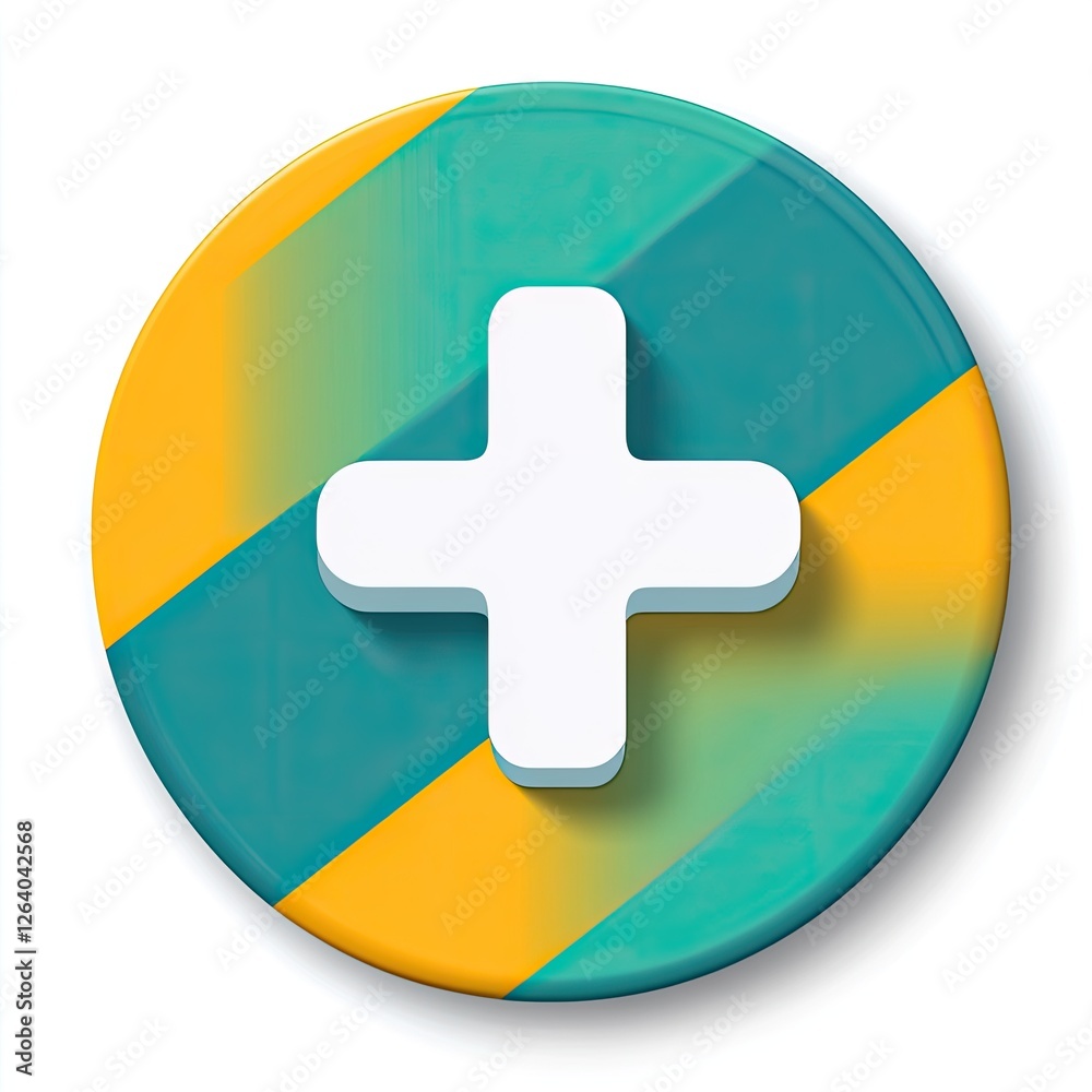 Fototapeta premium Colorful plus sign button graphic design