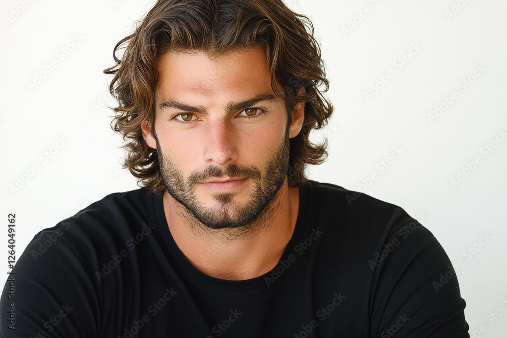 Fototapeta premium Man portrait on white background
