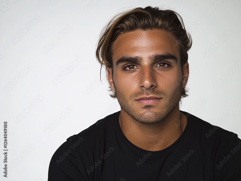 Obraz premium Man portrait on white background