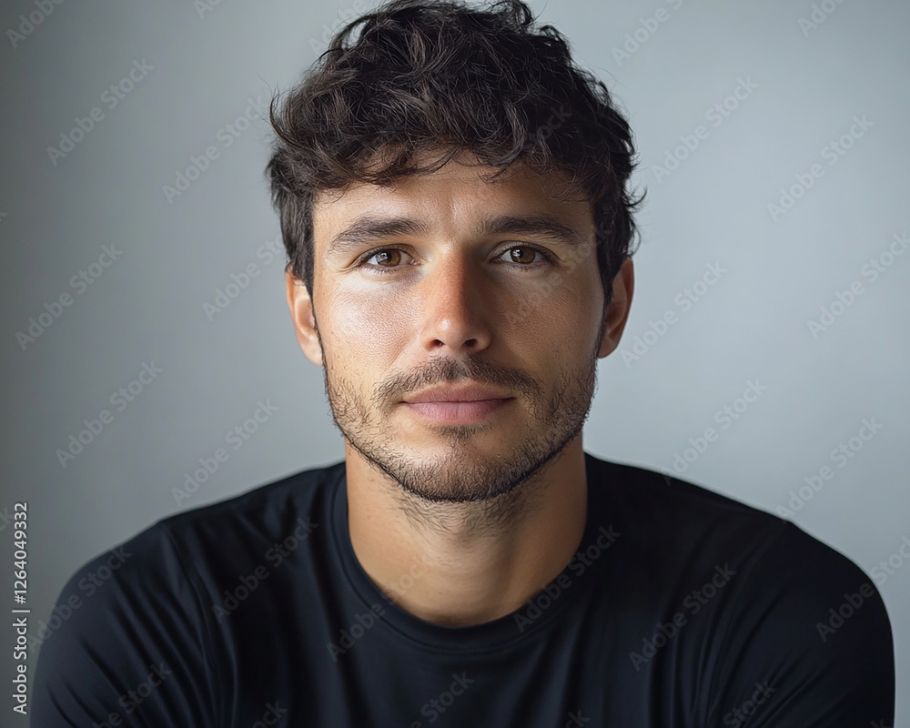 Fototapeta premium Man portrait on white background