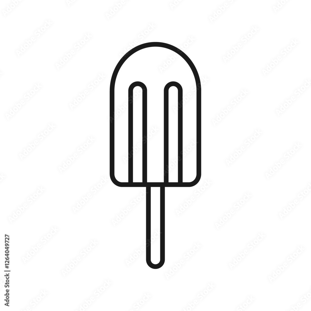 Ice cream stick line icon on white background. Ice cream stick line icon on white background.