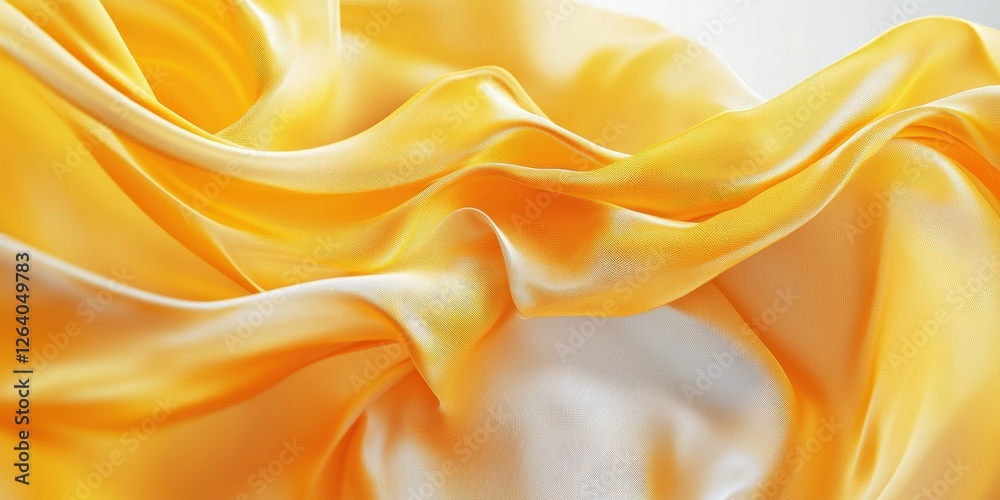 Fototapeta premium Vibrant yellow fabric layered over pristine white; intricate textures captured in stunning close-up detail
