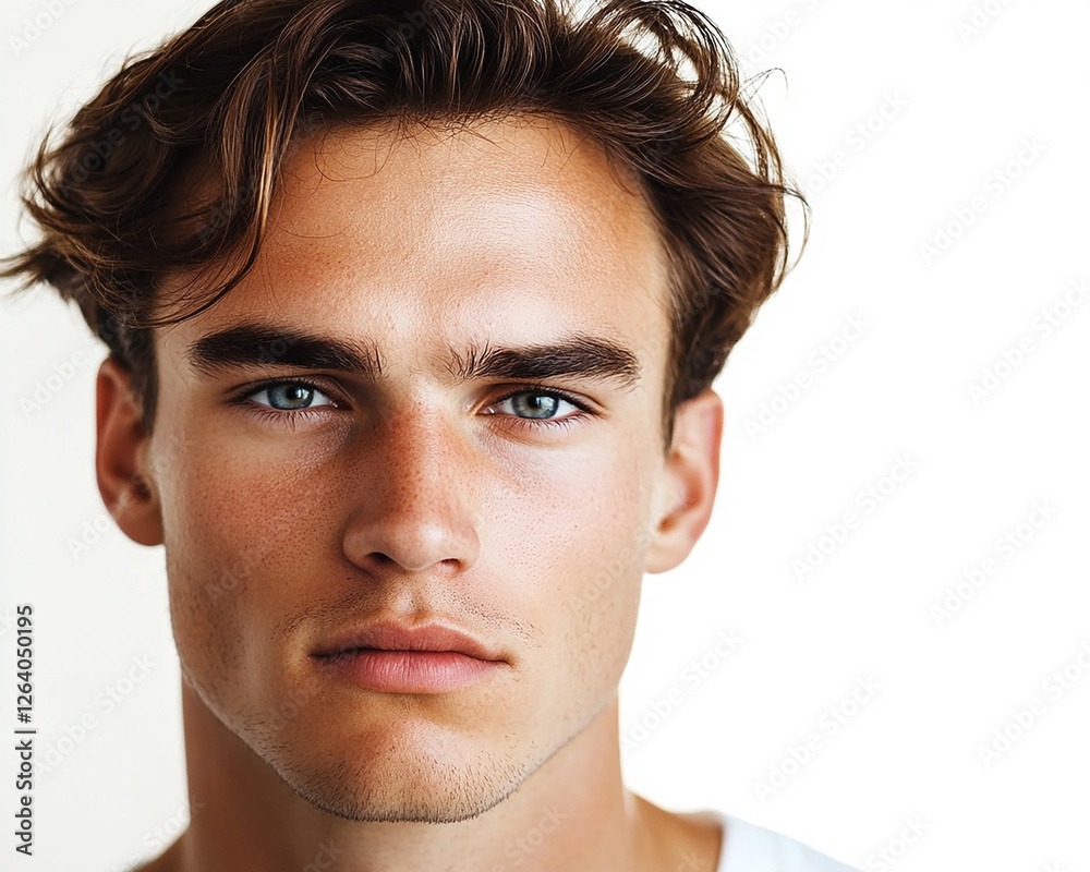 Fototapeta premium Man portrait on white background