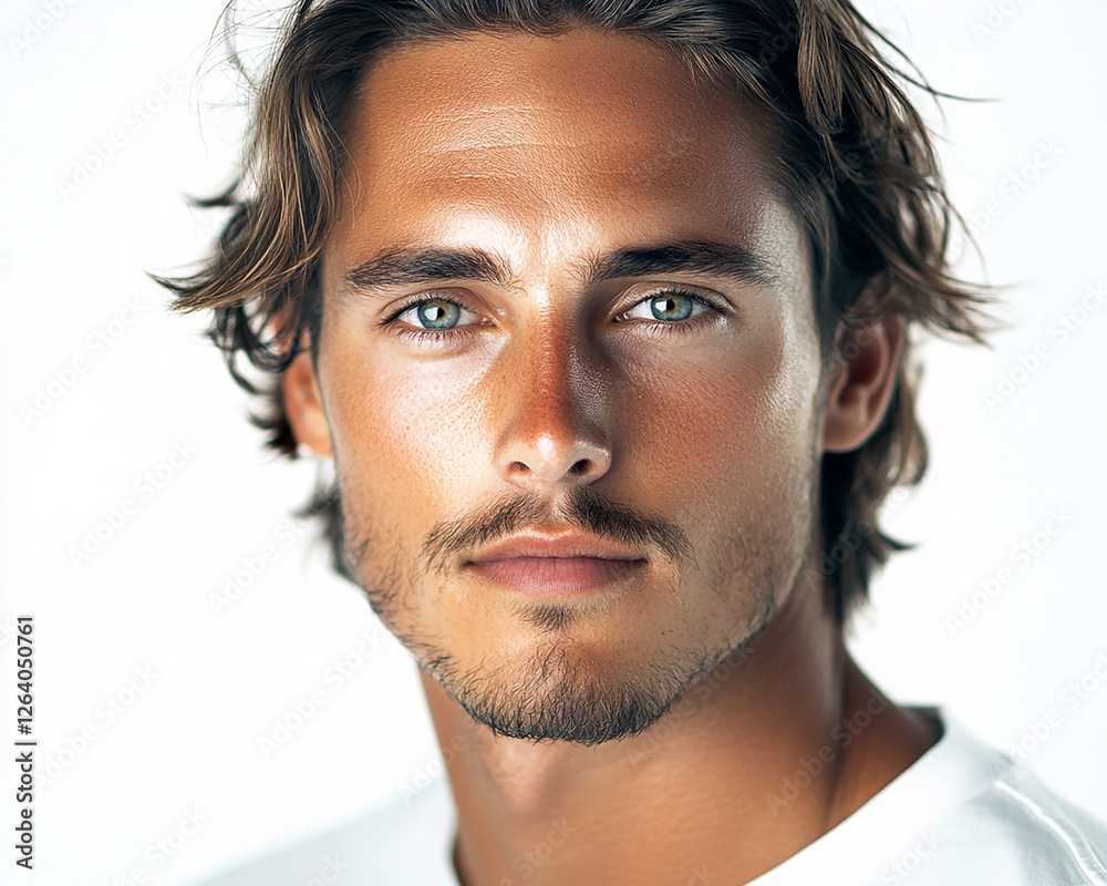 Fototapeta premium Man portrait on white background