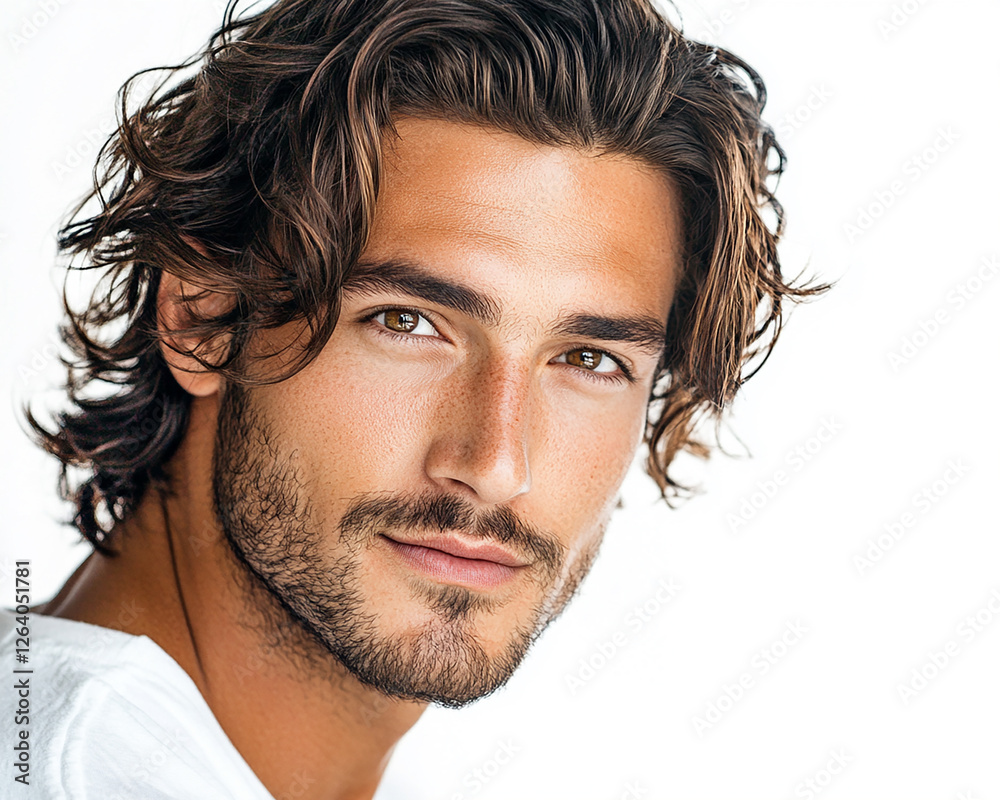 Fototapeta premium Man portrait on white background