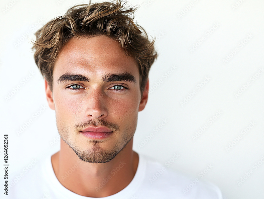 Obraz premium Man portrait on white background