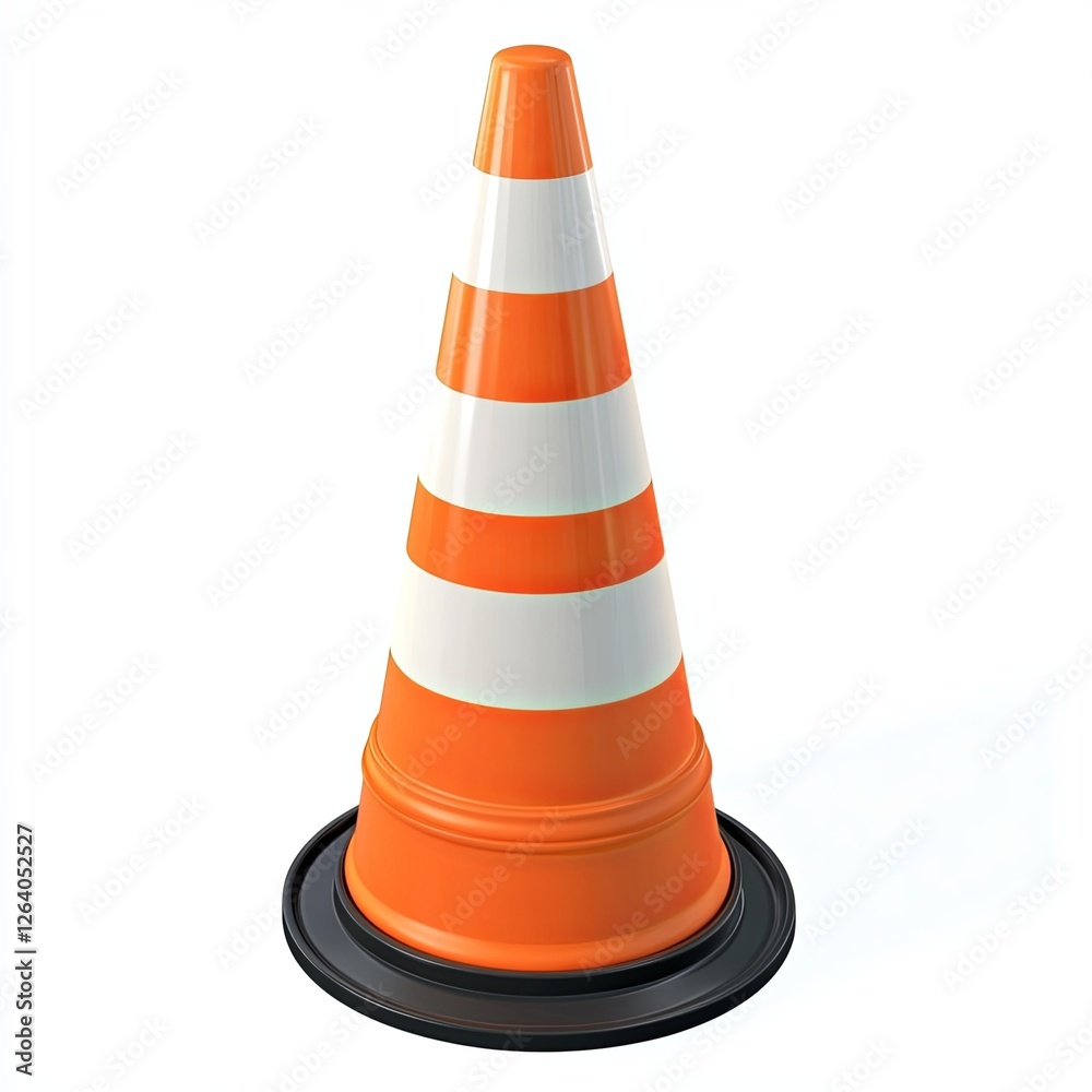 construction cone, 3d style imitation, cartoon icon, white background construction cone, 3d style imitation, cartoon icon, white background