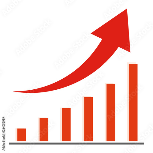 上昇する棒グラフのイメージイラスト