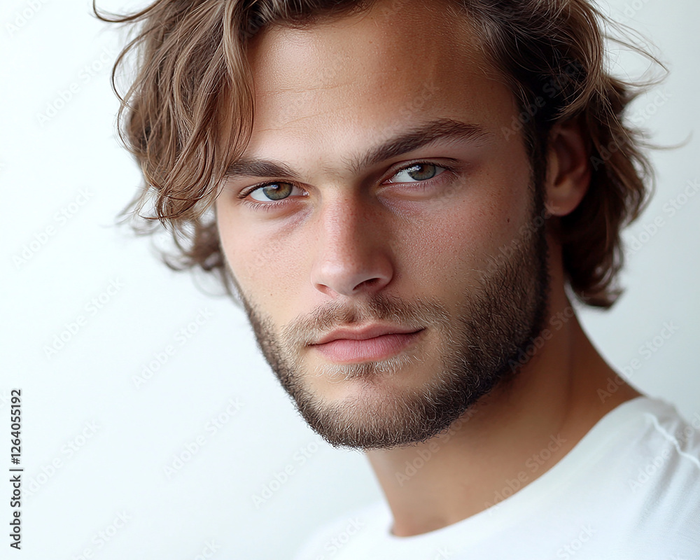 Obraz premium Man portrait on white background