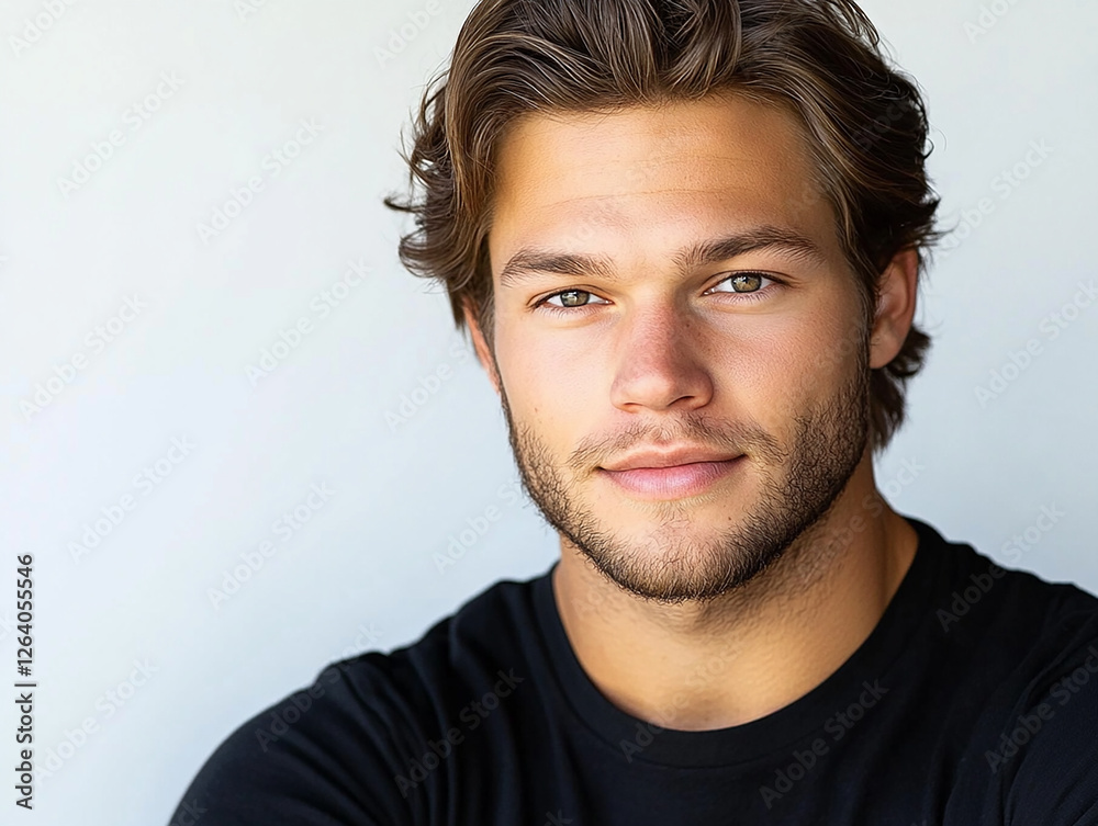 Fototapeta premium Man portrait on white background