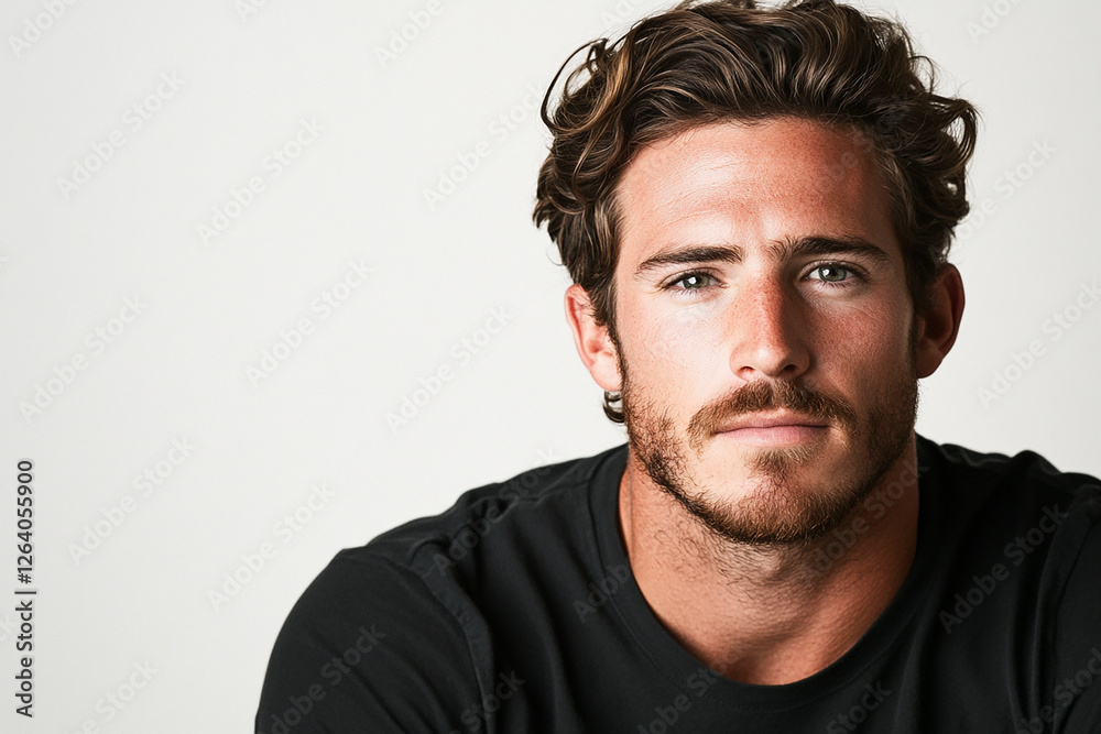 Obraz premium Man portrait on white background