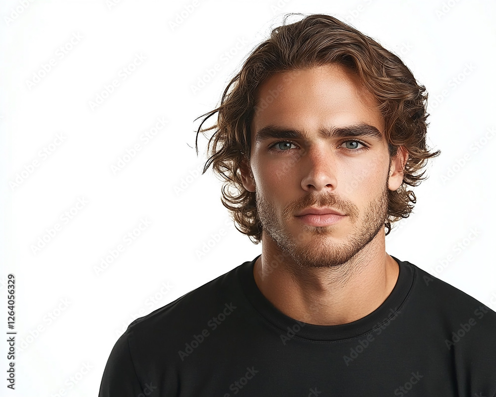 Fototapeta premium Man portrait on white background