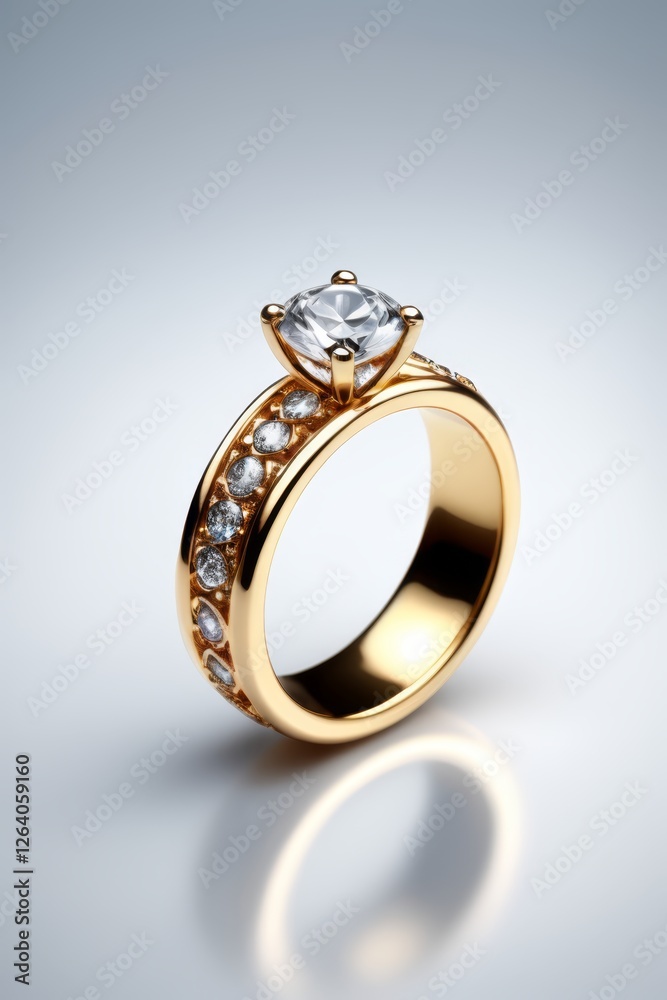 a close up of a gold ring with a diamond on top a close up of a gold ring with a diamond on top