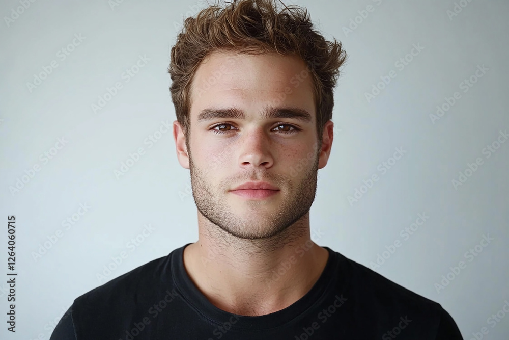 Fototapeta premium Man portrait on white background