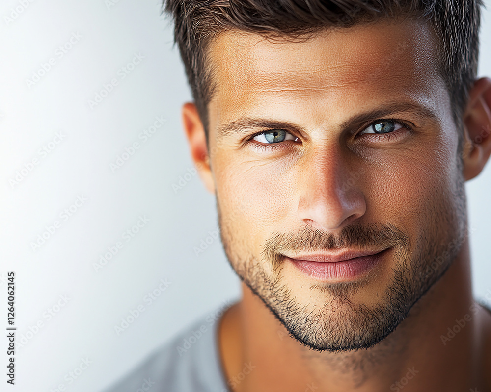 Obraz premium Man portrait on white background