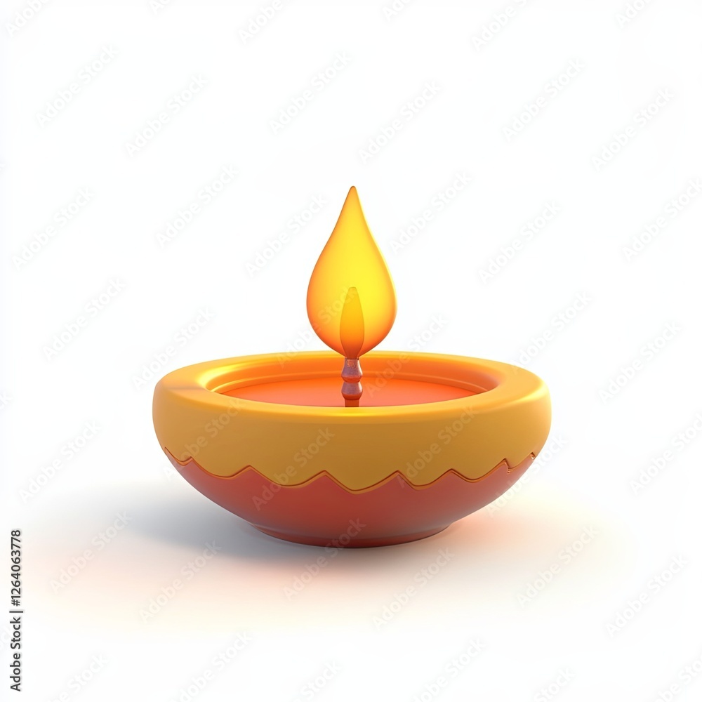 Diwali lights, 3d style imitation, cartoon icon, white background Diwali lights, 3d style imitation, cartoon icon, white background