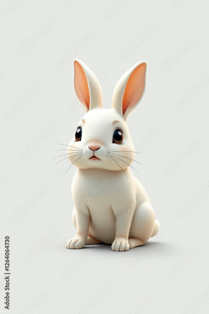 Obraz premium there is a white rabbit sitting on a white surface