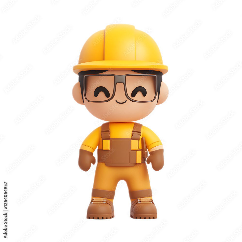 3D Rendered Factory Worker Emoji Character Isolated on White Background 3D Rendered Factory Worker Emoji Character Isolated on White Background