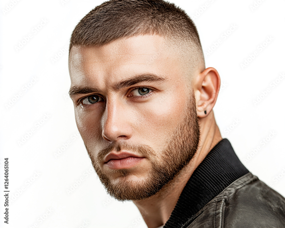 Obraz premium Man portrait on white background