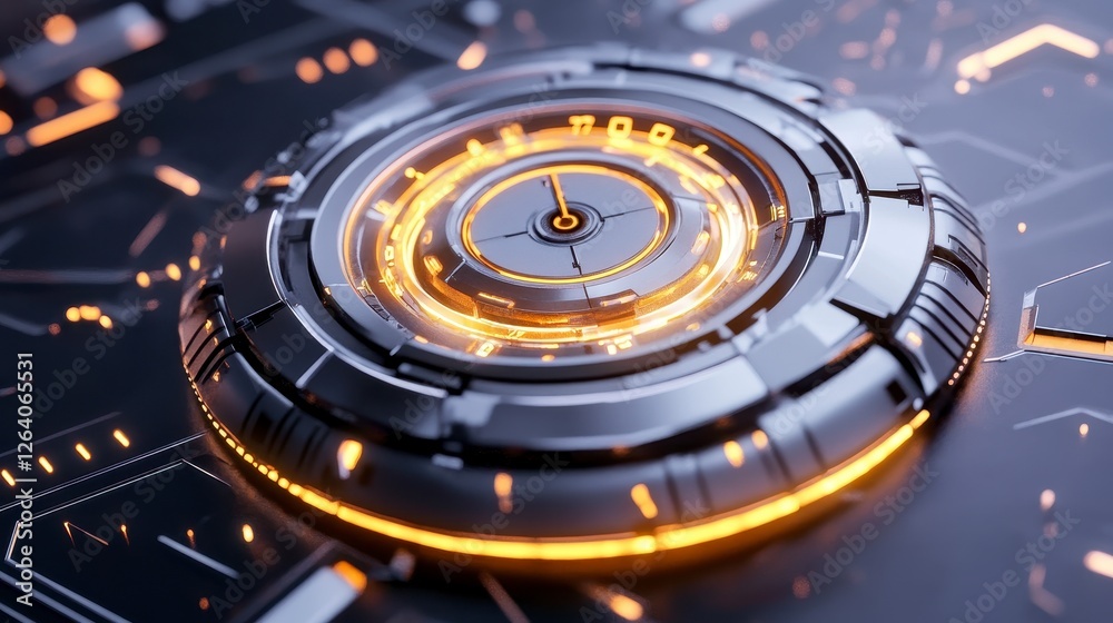 Futuristic Digital Interface with Glowing Elements and Circles Futuristic Digital Interface with Glowing Elements and Circles