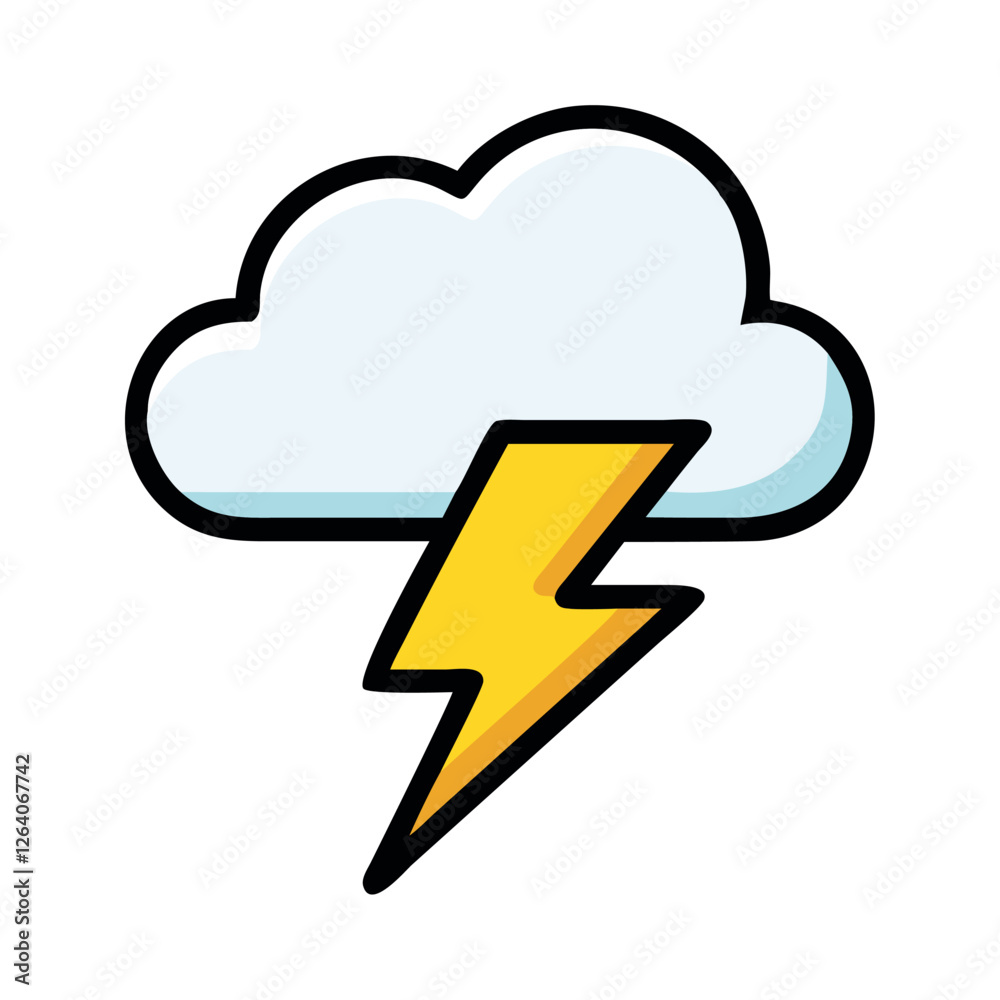 Thunderstorm cloud with lightning illustration Thunderstorm cloud with lightning illustration