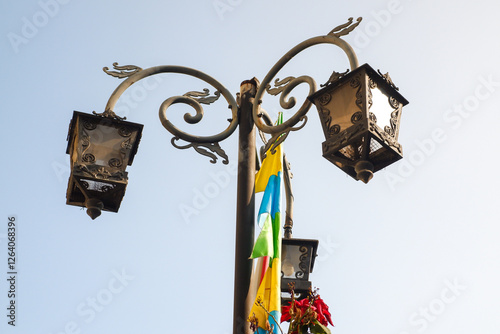Antique and classic street lamps on Jalan Asia Afrika and Jalan Braga, Bandung City