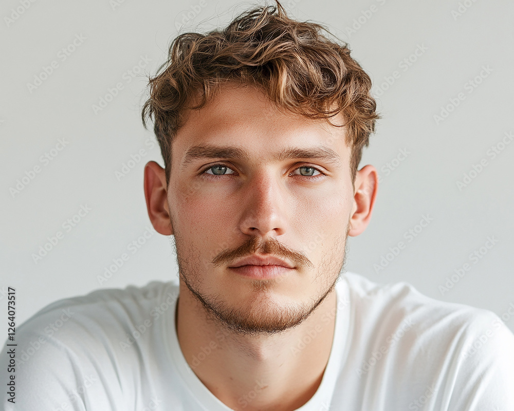 Fototapeta premium Man portrait on white background