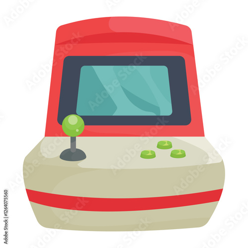 Vector image of a video game machine icon with a white background