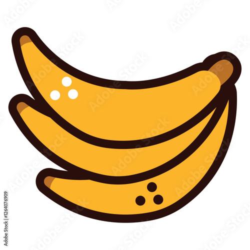 Vector image of a banana icon on a white background